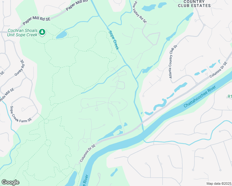 map of restaurants, bars, coffee shops, grocery stores, and more near 3701 River Heights Crossing Southeast in Marietta
