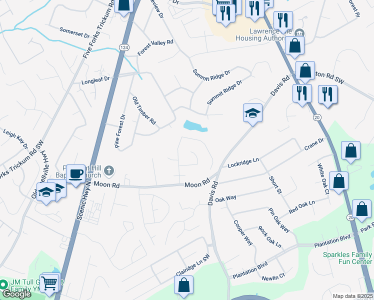 map of restaurants, bars, coffee shops, grocery stores, and more near 473 Stoneland Place in Lawrenceville
