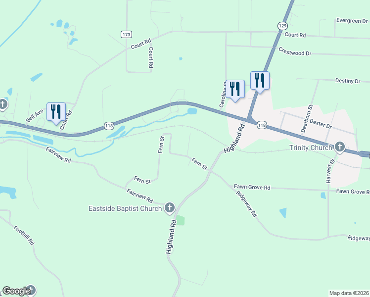 map of restaurants, bars, coffee shops, grocery stores, and more near 102 Gemstone Drive in Winfield