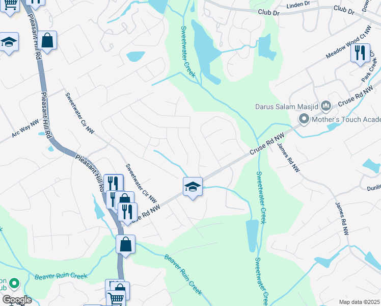 map of restaurants, bars, coffee shops, grocery stores, and more near 963 Ensign Peak Court in Lawrenceville