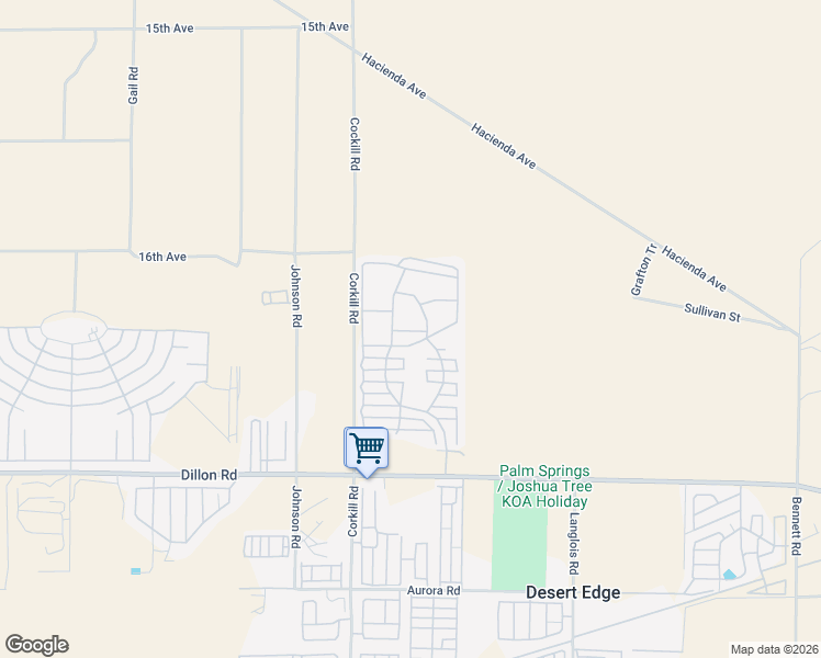 map of restaurants, bars, coffee shops, grocery stores, and more near 70200 Dillon Road in Desert Hot Springs