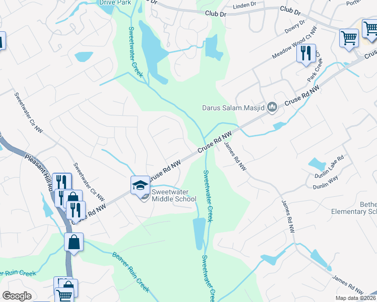 map of restaurants, bars, coffee shops, grocery stores, and more near 908 Vintage Pointe Drive in Lawrenceville
