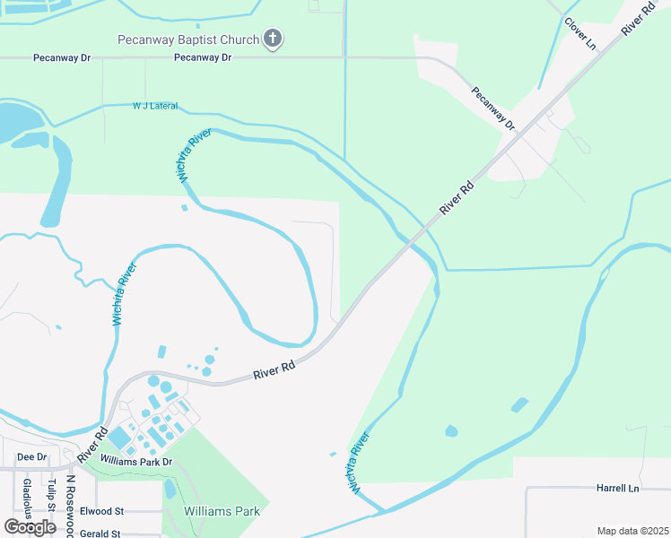 map of restaurants, bars, coffee shops, grocery stores, and more near 1101 River Lane in Wichita Falls