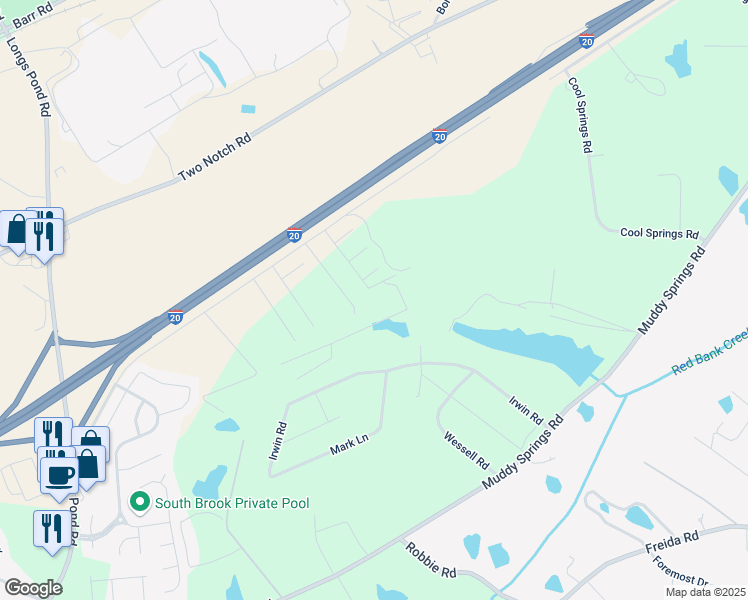 map of restaurants, bars, coffee shops, grocery stores, and more near 361 Whippoorwill Drive in Lexington