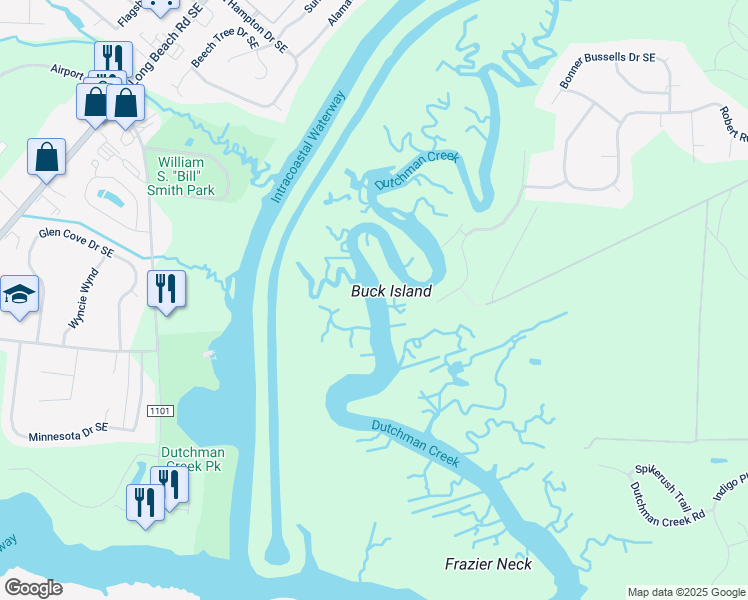 map of restaurants, bars, coffee shops, grocery stores, and more near in Southport