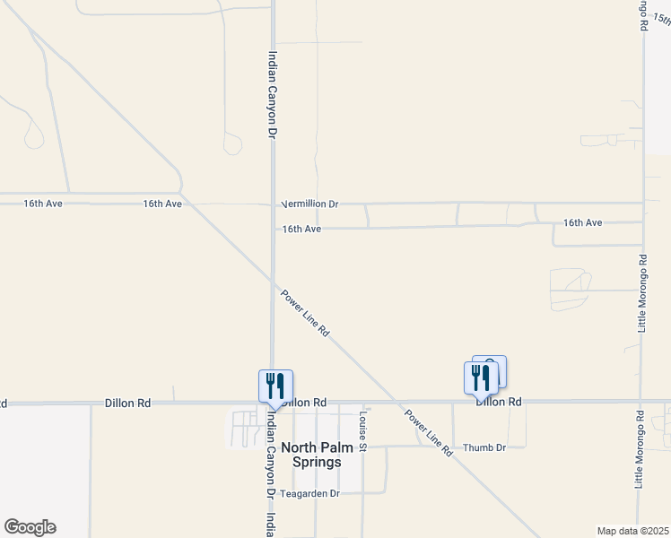 map of restaurants, bars, coffee shops, grocery stores, and more near in Desert Hot Springs