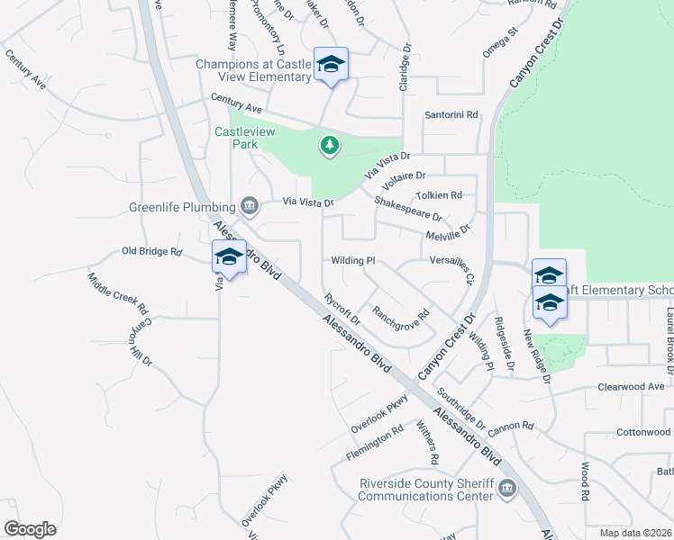 map of restaurants, bars, coffee shops, grocery stores, and more near 6719 Redlands Court in Riverside