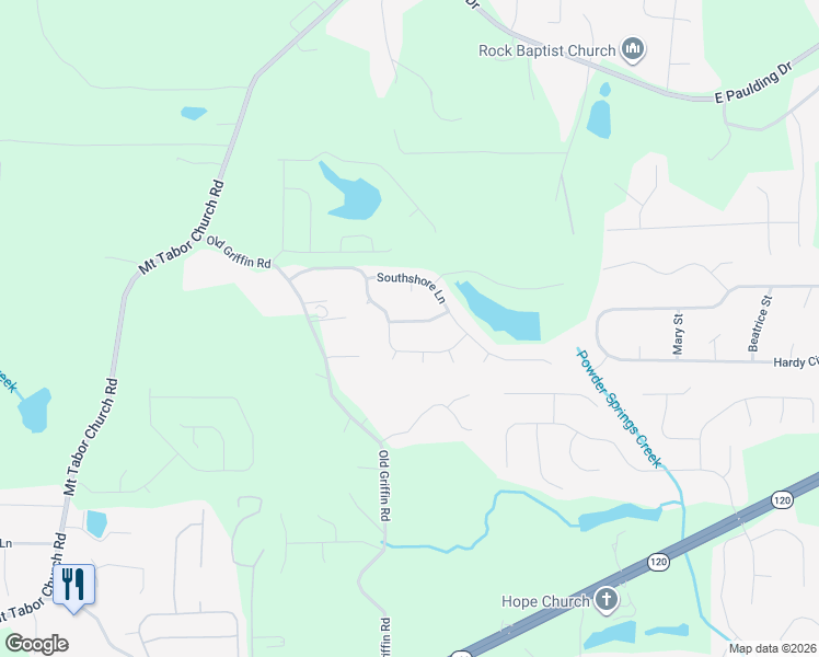 map of restaurants, bars, coffee shops, grocery stores, and more near 42 Southshore Pass in Dallas