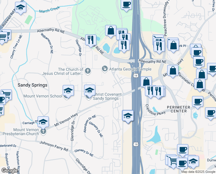 map of restaurants, bars, coffee shops, grocery stores, and more near 426 Granville Court in Atlanta
