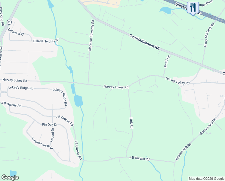 map of restaurants, bars, coffee shops, grocery stores, and more near 405 Harvey Lokey Road in Bethlehem