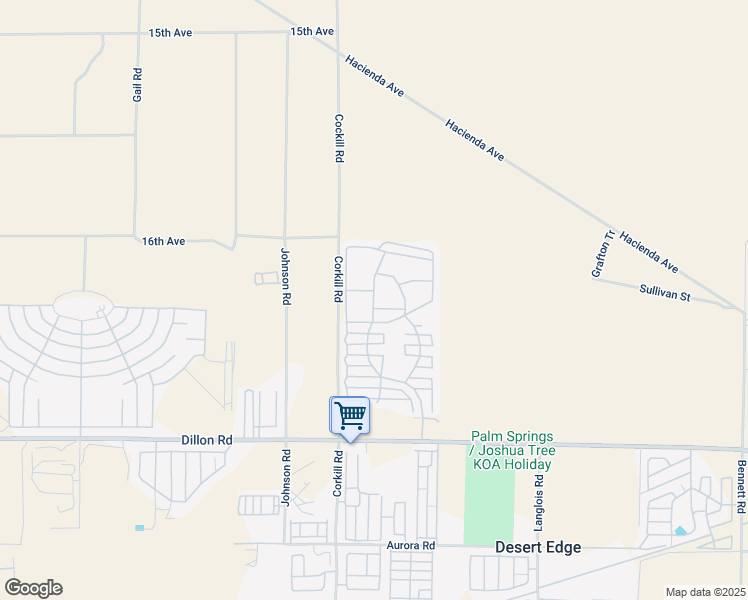 map of restaurants, bars, coffee shops, grocery stores, and more near 70200 Dillon Road in Desert Hot Springs