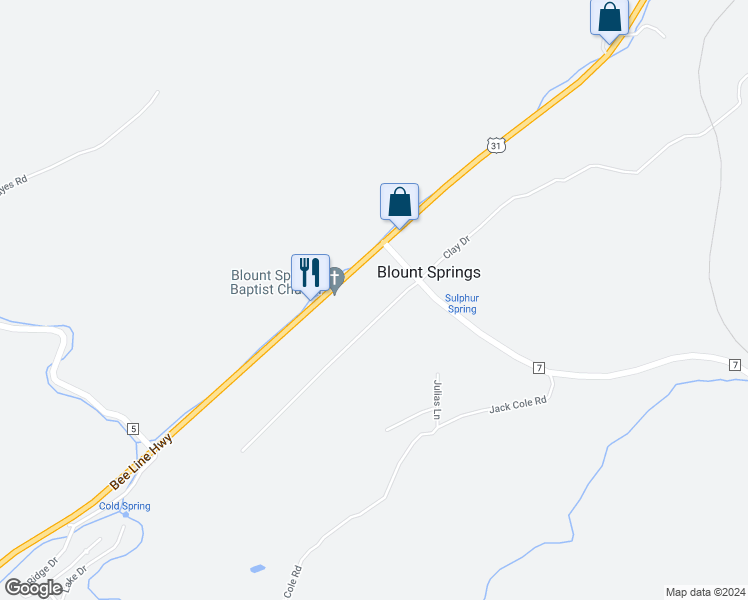 map of restaurants, bars, coffee shops, grocery stores, and more near 110 Clay Drive in Hayden