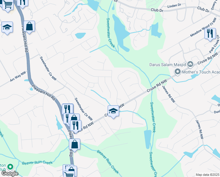 map of restaurants, bars, coffee shops, grocery stores, and more near 983 Ensign Peak Court in Lawrenceville