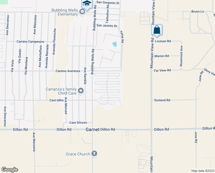 map of restaurants, bars, coffee shops, grocery stores, and more near Camino Idilio in Desert Hot Springs
