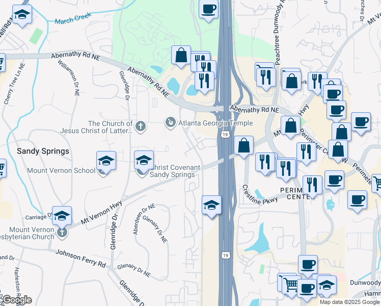 map of restaurants, bars, coffee shops, grocery stores, and more near 426 Granville Court in Atlanta