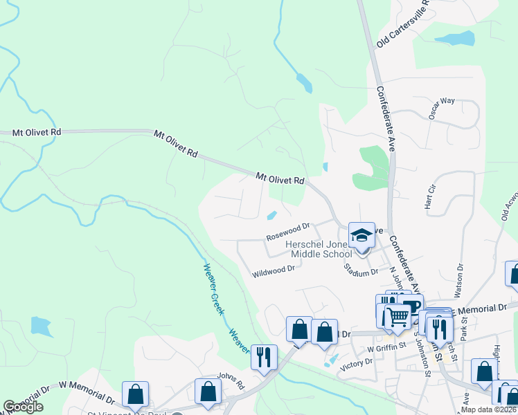 map of restaurants, bars, coffee shops, grocery stores, and more near 124 Westwood Drive in Dallas