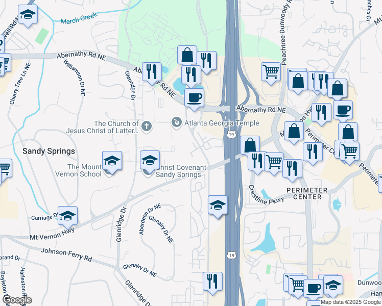 map of restaurants, bars, coffee shops, grocery stores, and more near 426 Granville Court in Atlanta