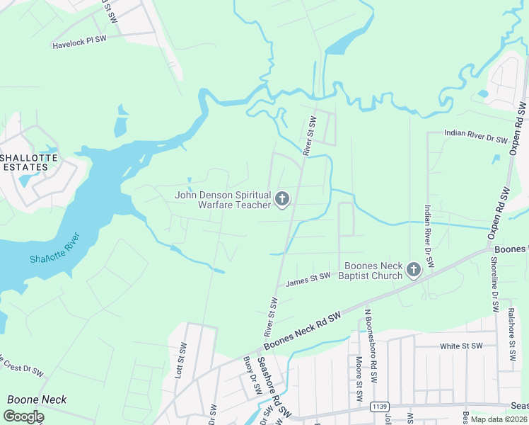 map of restaurants, bars, coffee shops, grocery stores, and more near 2926 Jeremy Street Southwest in Brunswick