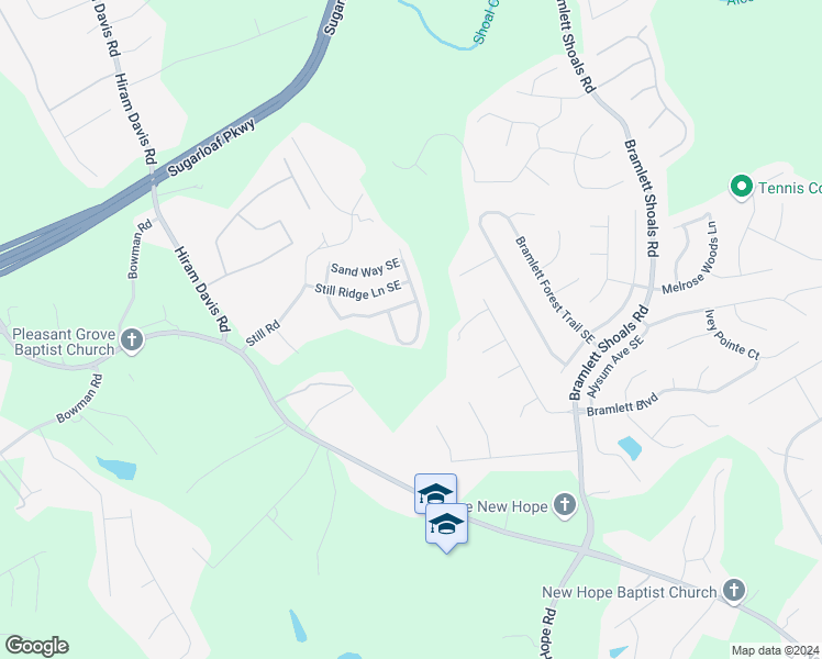map of restaurants, bars, coffee shops, grocery stores, and more near 786 Sand Lane Southeast in Lawrenceville
