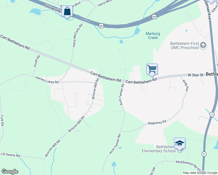 map of restaurants, bars, coffee shops, grocery stores, and more near 823 Arch Tanner Road in Bethlehem
