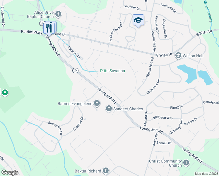 map of restaurants, bars, coffee shops, grocery stores, and more near 535 Curlew Circle in Sumter