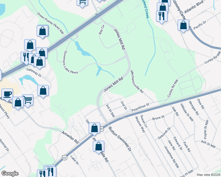 map of restaurants, bars, coffee shops, grocery stores, and more near 4229 Virginia Avenue Northwest in Atlanta