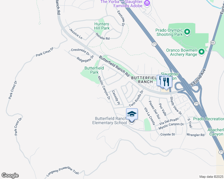 map of restaurants, bars, coffee shops, grocery stores, and more near 6208 Smokey Hill Lane in Chino Hills