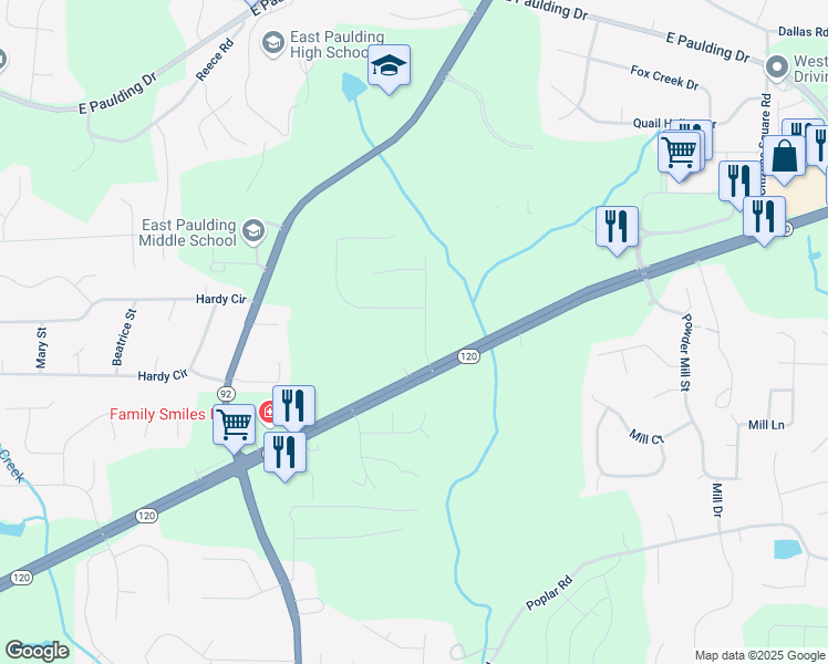 map of restaurants, bars, coffee shops, grocery stores, and more near 81 Fox Drive in Dallas
