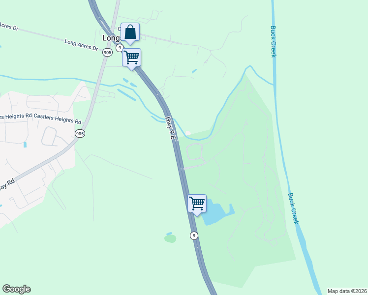map of restaurants, bars, coffee shops, grocery stores, and more near 460 Deer Watch Circle in Longs