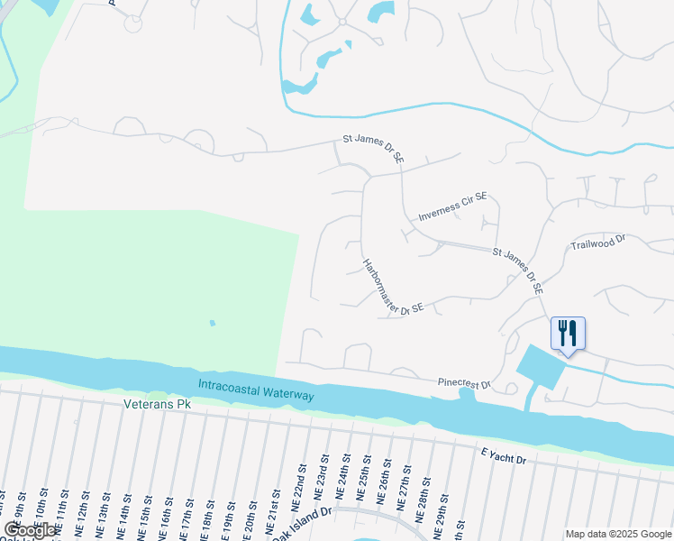 map of restaurants, bars, coffee shops, grocery stores, and more near 2790 Creekbridge Court in Southport