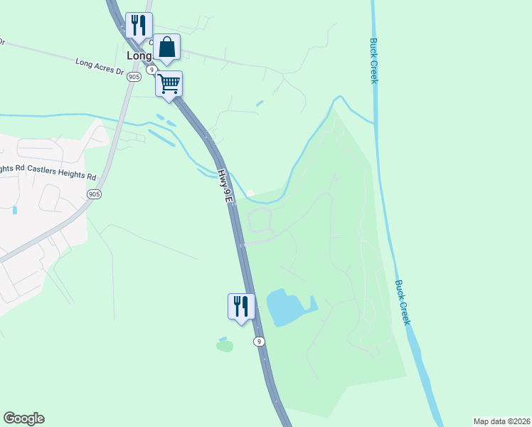 map of restaurants, bars, coffee shops, grocery stores, and more near 473 Deer Watch Circle in Longs