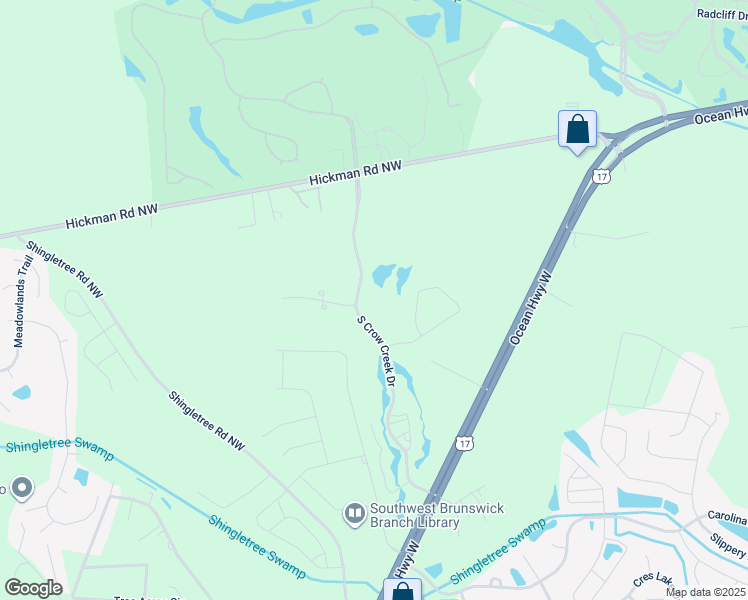 map of restaurants, bars, coffee shops, grocery stores, and more near 260 South Crow Creek Drive in Calabash