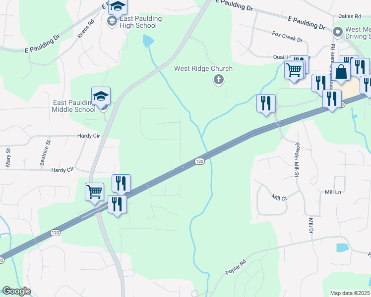 map of restaurants, bars, coffee shops, grocery stores, and more near 92 Fox Drive in Dallas
