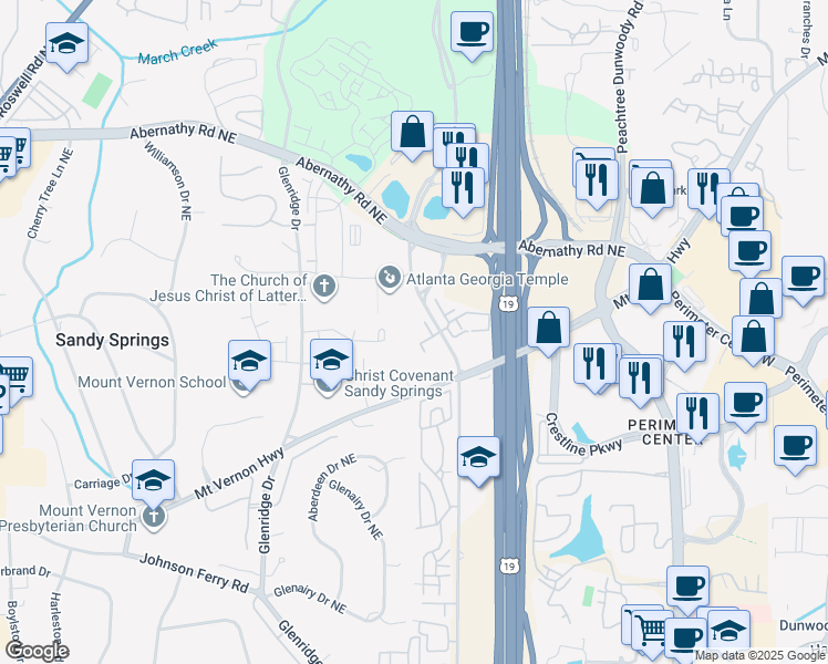 map of restaurants, bars, coffee shops, grocery stores, and more near 426 Granville Court in Atlanta