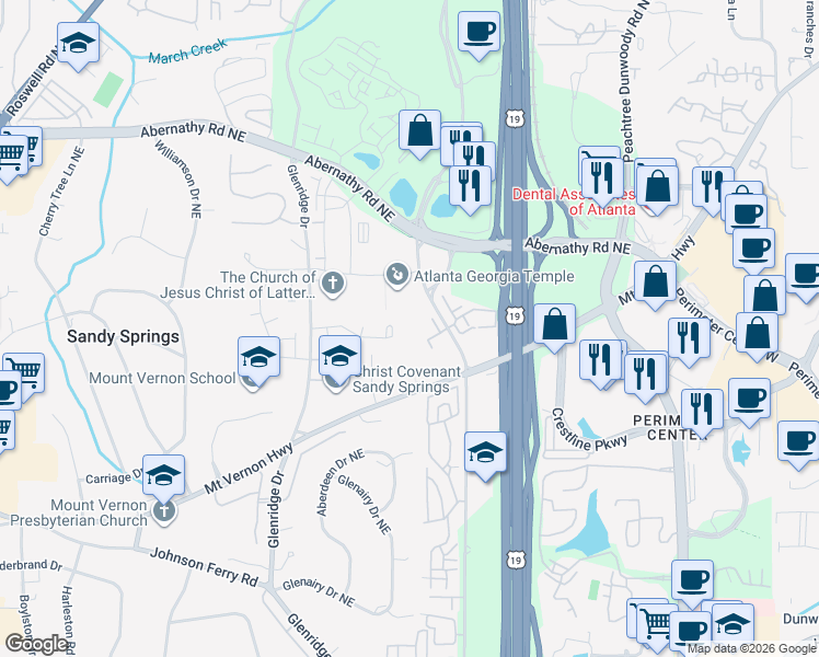 map of restaurants, bars, coffee shops, grocery stores, and more near 426 Granville Court in Atlanta