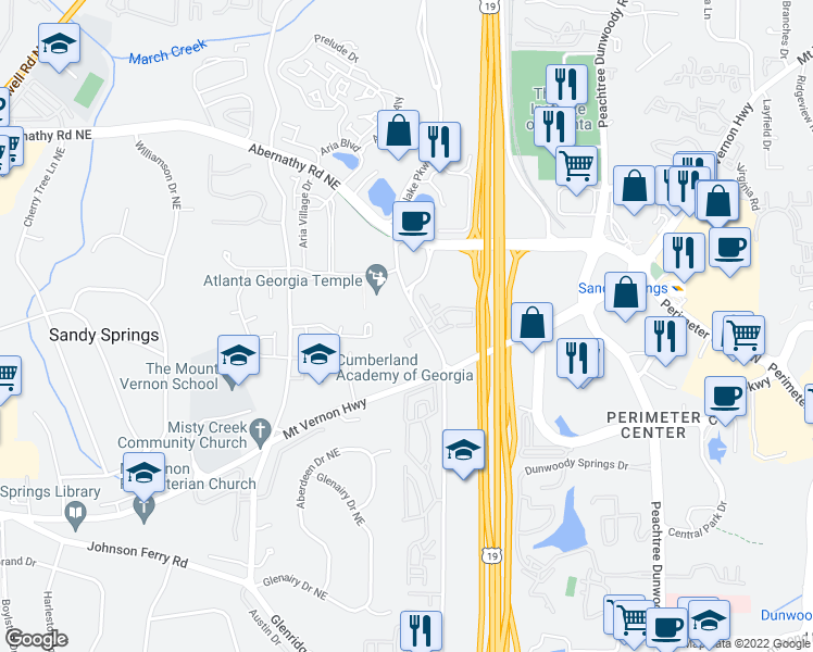 map of restaurants, bars, coffee shops, grocery stores, and more near 426 Granville Court in Atlanta