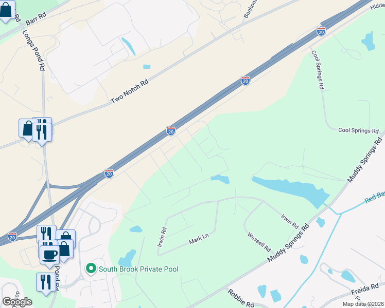 map of restaurants, bars, coffee shops, grocery stores, and more near 231 Frontage Road in Lexington