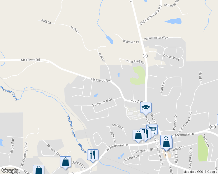 map of restaurants, bars, coffee shops, grocery stores, and more near 232 Polk Avenue in Dallas