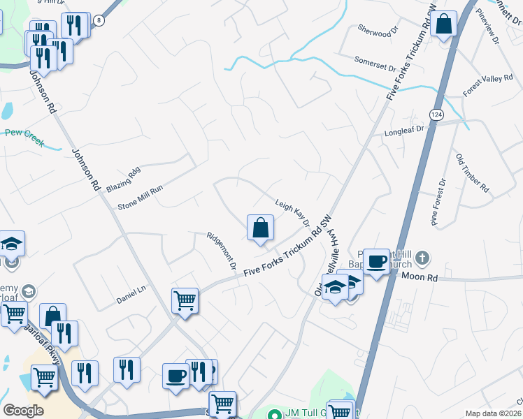 map of restaurants, bars, coffee shops, grocery stores, and more near 980 Christine Court in Lawrenceville