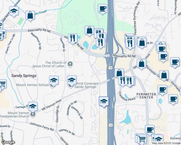 map of restaurants, bars, coffee shops, grocery stores, and more near 531 Granville Court in Atlanta