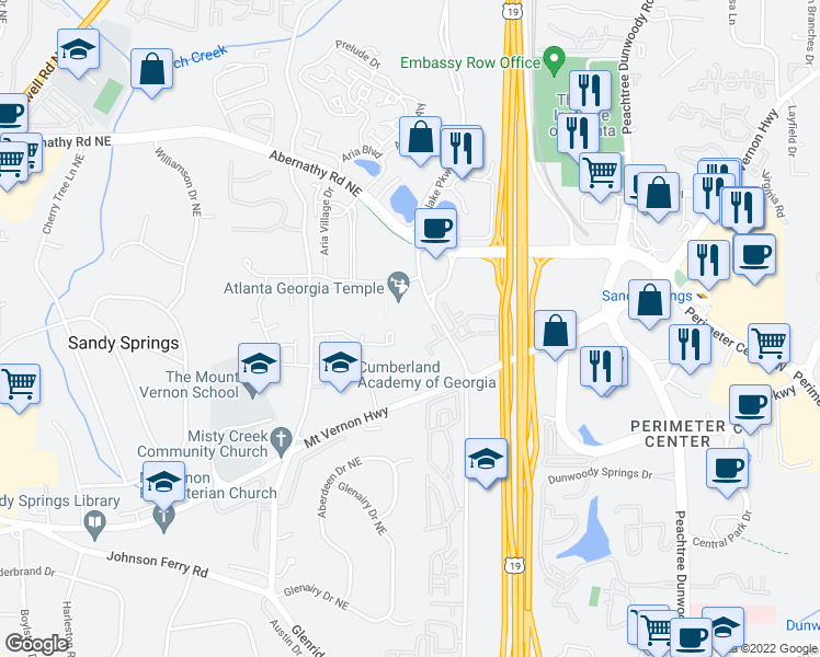 map of restaurants, bars, coffee shops, grocery stores, and more near 531 Granville Court in Atlanta