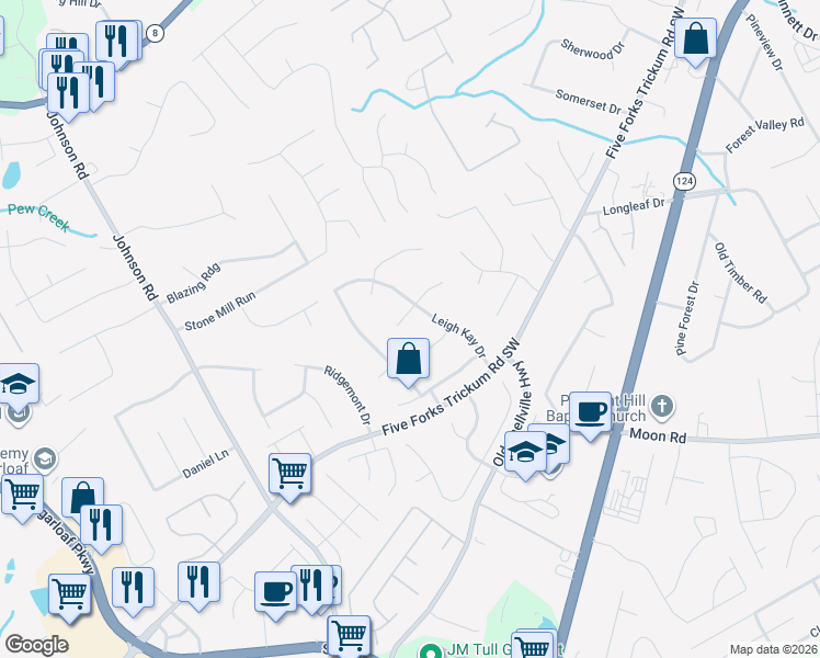 map of restaurants, bars, coffee shops, grocery stores, and more near 980 Christine Ct in Lawrenceville