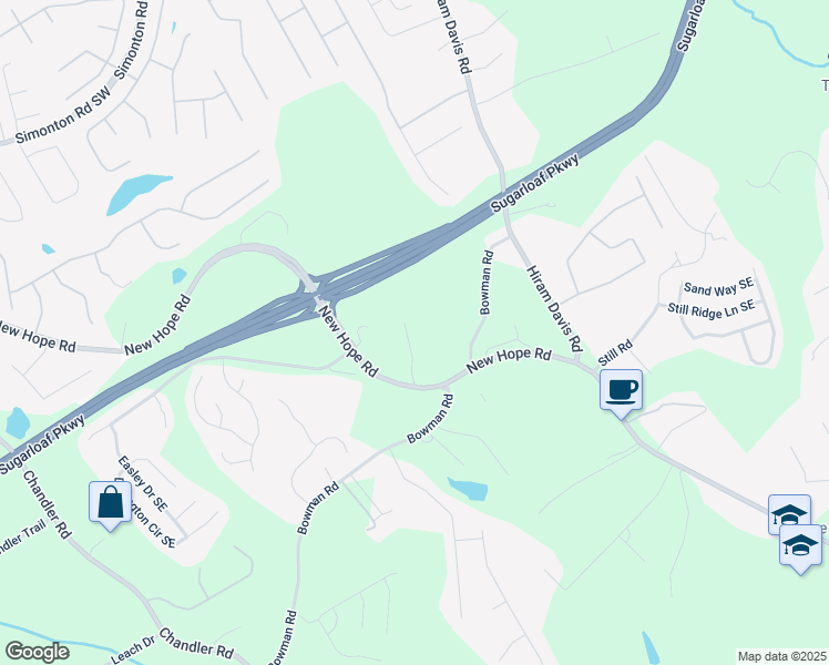 map of restaurants, bars, coffee shops, grocery stores, and more near 1320 Country Acres Lane in Lawrenceville