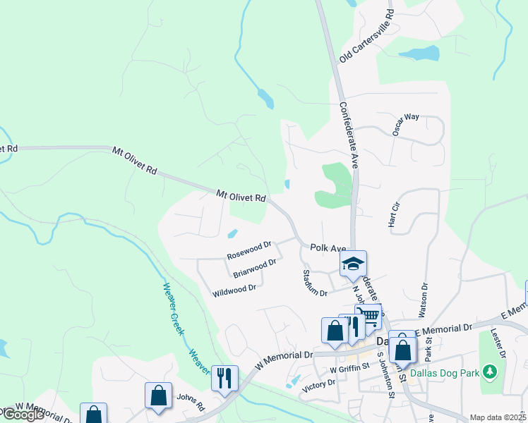 map of restaurants, bars, coffee shops, grocery stores, and more near 232 Polk Avenue in Dallas