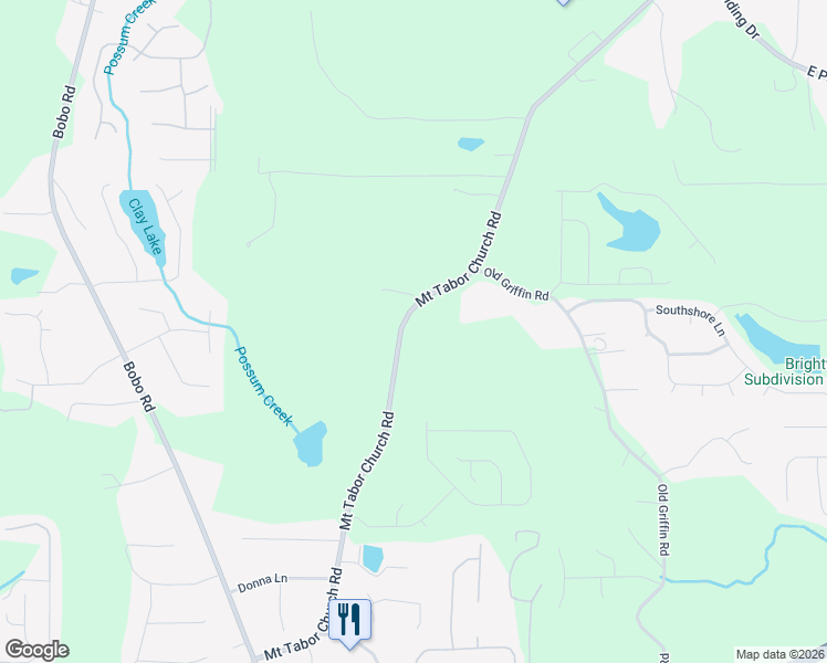 map of restaurants, bars, coffee shops, grocery stores, and more near 1201-1263 Mount Tabor Church Road in Dallas