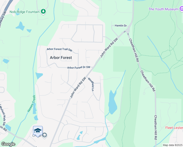 map of restaurants, bars, coffee shops, grocery stores, and more near 915 John Ward Road Southwest in Marietta