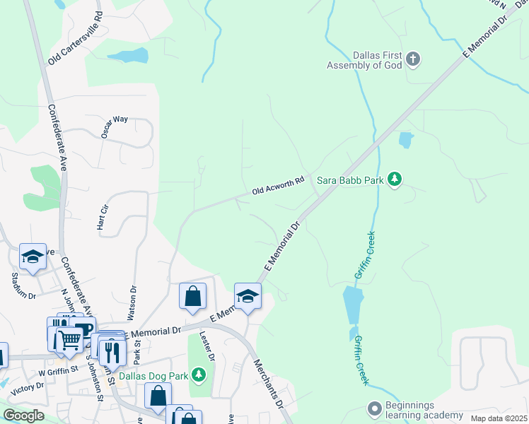 map of restaurants, bars, coffee shops, grocery stores, and more near 298 East Memorial Drive in Dallas