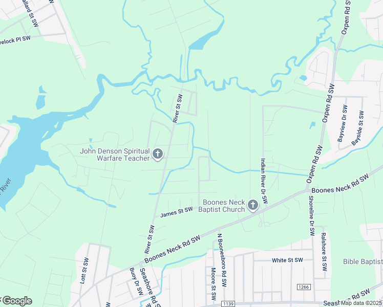 map of restaurants, bars, coffee shops, grocery stores, and more near 2070 Warren Landing Rd SW in Brunswick