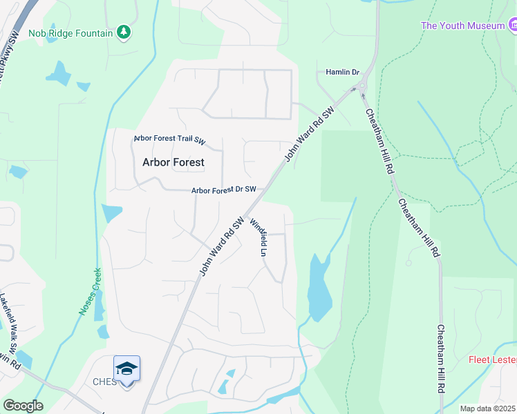 map of restaurants, bars, coffee shops, grocery stores, and more near 915 John Ward Road Southwest in Marietta
