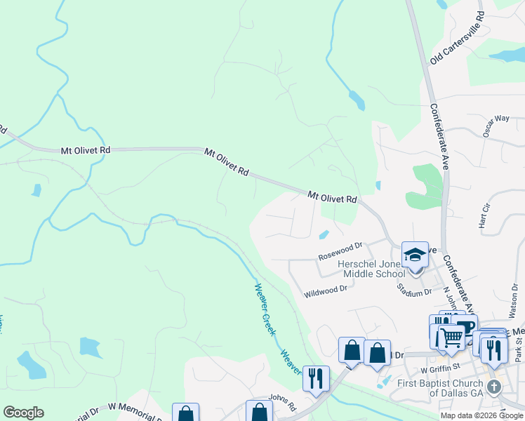 map of restaurants, bars, coffee shops, grocery stores, and more near 312 Westwood Court in Dallas